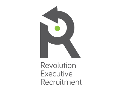 Revolution Logo 02 - Vertical arrow bold charcoal circles dot green lime logo professional revolution