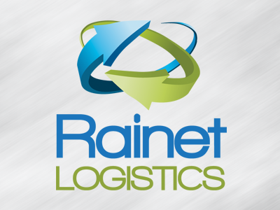 Rainet Logistics Logo 03 - Vertical arrow arrows blue charcoal grey logistics logo road