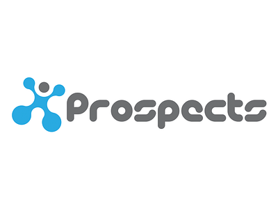 Prospects Logo Concept 1 - Horizontal blue circles clean funky grey logo modern splat