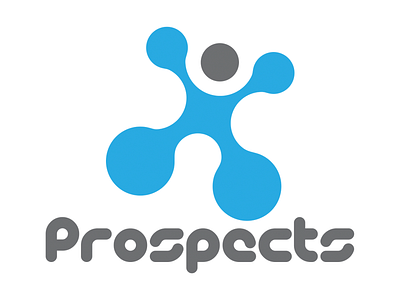 Prospects Logo Concept 1 - Vertical blue circles clean funky grey logo modern splat