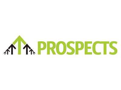 Prospects Logo Concept 2 - Horizontal arrows black direction green logo rise triangle up