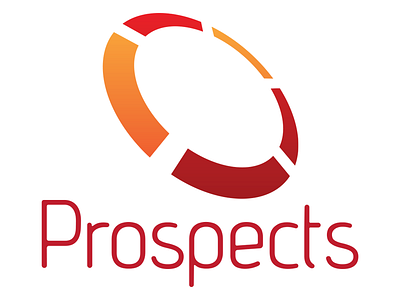 Prospects Logo Concept 3 - Vertical circle clean frisbee logo modern orange red simple