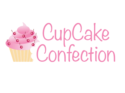 Cupcake Confection Logo 03 cake cherries confection cupcake food gradient layered logo pink swirly