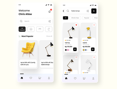 Furniture UI Design (E-commerce) design ecommerce figma furniture mobileapp ui uidesign