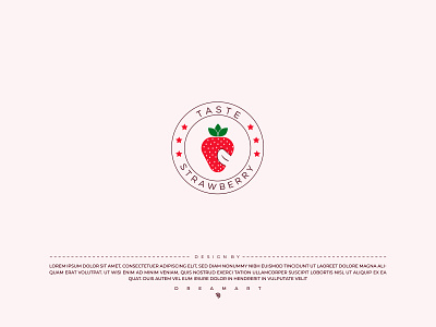 Taste Strawberry branding design graphic design illustration logo logo design strawberry strawberry logo taste logo