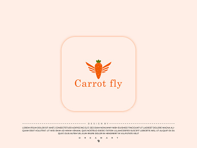 Carrot fly | Minimal Logo Design branding carrot carrot fly carrot logo design food logo graphic design illustration logo logo design