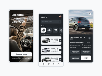 Car Rental App - Mobile Study app branding car rental design ui ui design ux design