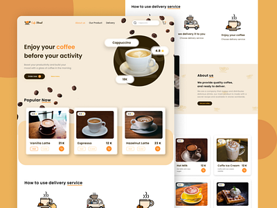 Cafe Street - E Commerce Landing Page app coffee design e commerce landing page logo ui web design