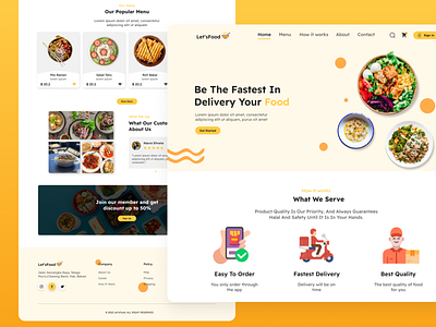 Let's Food UI Kit - Web Design design design app e commerce food app food web landing page ui web design