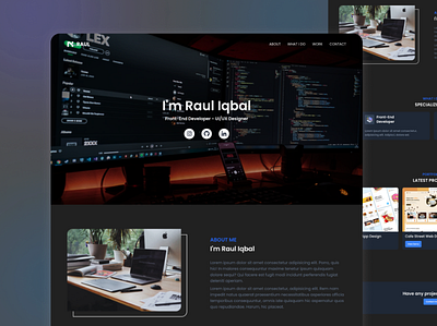 Simple Personal Portfolio Wesbite dark mode design portfolio ui web design website