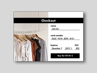 DailyUI #002 - Credit Card Checkout 002 checkout dailyui form ui