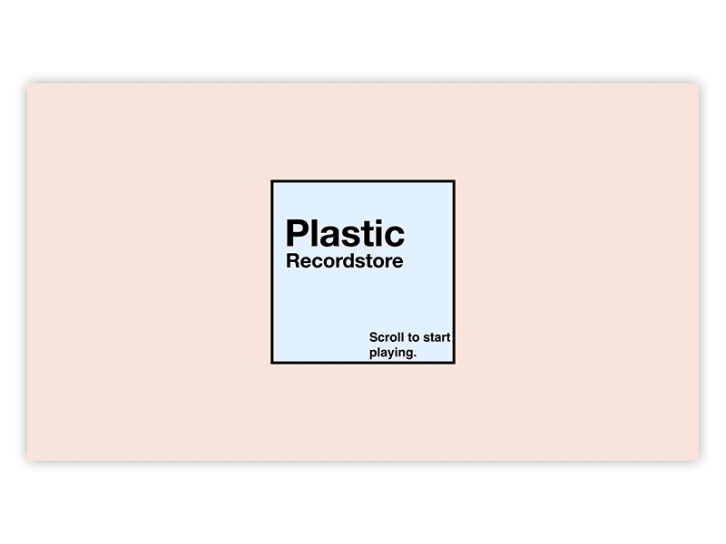 Plastic Record store landingpage