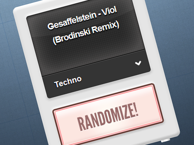 Randomizer app button dropdown interface music radio random ui user
