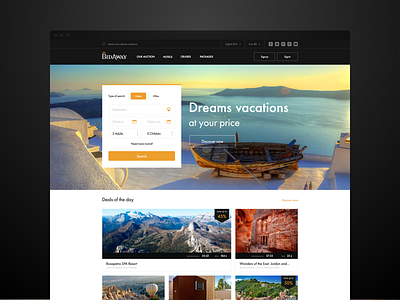 BidAway / Landing 2.0 auction booking dreams ecommerce landing redesign sketch startup travel ui vacations