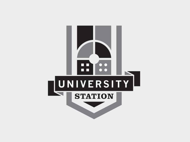 University Station Logo Concept atlanta quadrangle logo type icon college station university