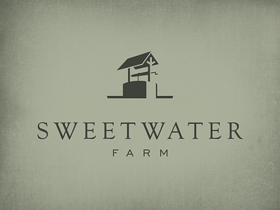 Sweetwater Farm Logo atlanta farm icon logomark mountain smoky sweet typography vector water well