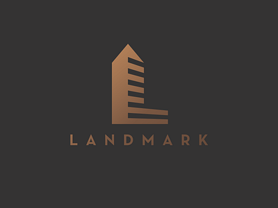 Landmark Brand Logo atlanta building commercial company construction l logomark market real estate tower