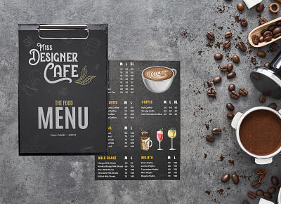 Menu Design for Designer Cafe ☕☕ branding cafemenudesign coffemenudesign graphic design logo menudesign menudesignmockup restaurantmenu uniquemenudesign