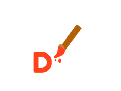 D logo with paint brush! logo simple