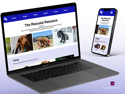 The Rescued Rescuers: homepage view across 2 devices