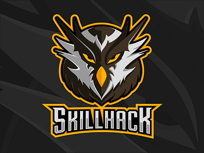 SKILLHACK angry bird dark esport gaming hawk illustration logo mascot owl sports logo yellow