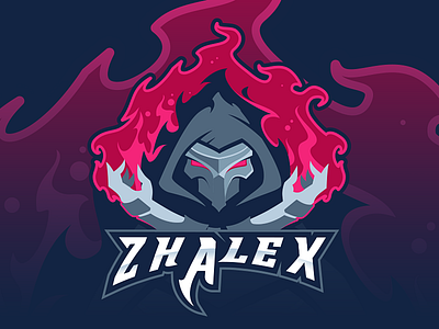 Zhalex Reaper Mascot death esport fire gaming identity illustration illustrator logo mascot reaper zhalex