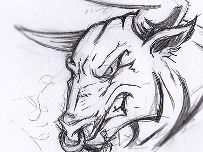 Angry Bull sketch by Benjamin Lipsø on Dribbble