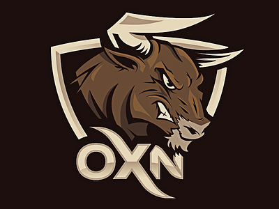 Bull Mascot angry brown bull cow emblem esport gaming horns illustration mascot ox taurus