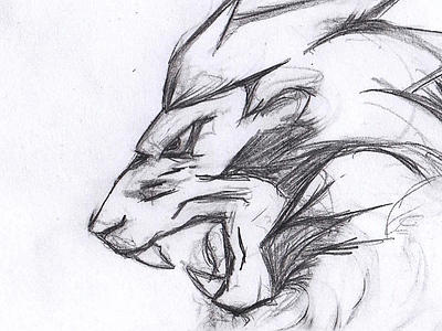 Lion Sketch angry animal cat drawing esport gaming illustration lion mascot sketch spikes wild