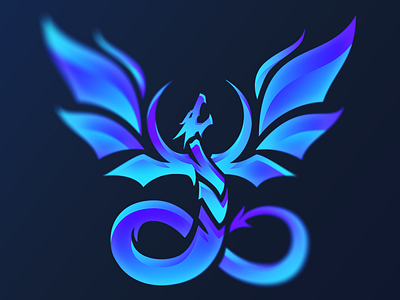 Infinity Dragon Logo blue clean dragon fantasy fiery ice illustration infinity mascot roar serpent wings