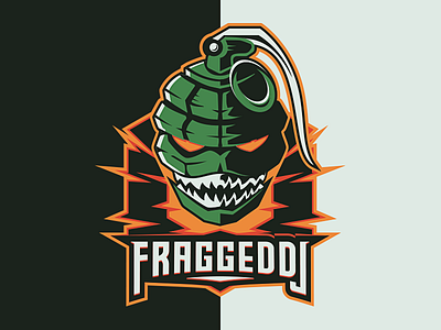 Grenade Mascot branding esport frag fraggeddj gaming grenade illustration logo mascot military sharkmouth twitch