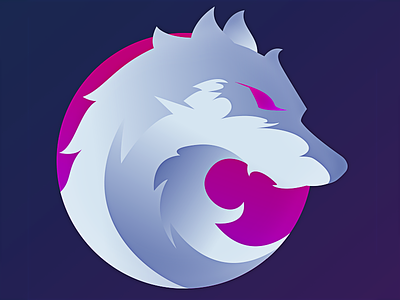 Wolf Logo abstract dog esport gradient hound icon logo mascot steam vibrant waves wolf