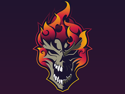 Flaming Skull Mascot by Benjamin Lipsø on Dribbble