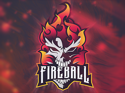 Flaming Skull Mascot death detsjov hejmed esport fire flame flames illustration logo mascot pyre skillet skull