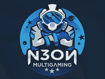 Astronaut Mascot astronaut esport gaming illustration mascot neon planets rocket space sports stars