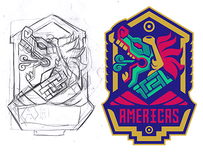 Aztec Badge Design aztec badge dragon drawing esport illustration logo mascot mayan medieval snake vector