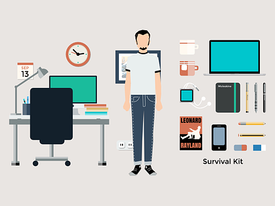 Survival Kit flat illustration vector