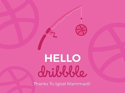 Hello Dribbble !!! first shot fishing hello dribbble illustration