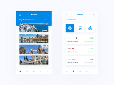 Travelo - Travel Apps adobexd clean mobile travel