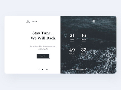 Coming Soon black and white concept landing landing page minimal nature ocean website