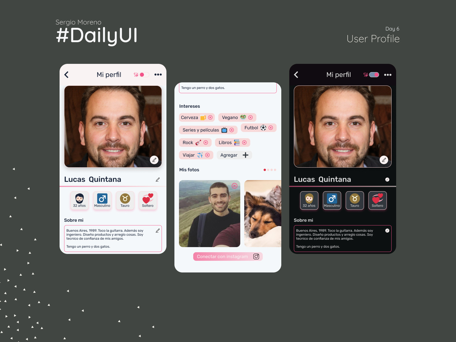 Daily UI / User Profile by Sergio on Dribbble