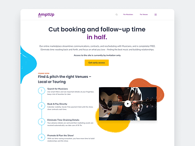 AmptUp Landing Page app design illustration music ui ux website