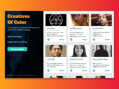 Creatives Of Color ui uidesign ux web webdesign webpage website