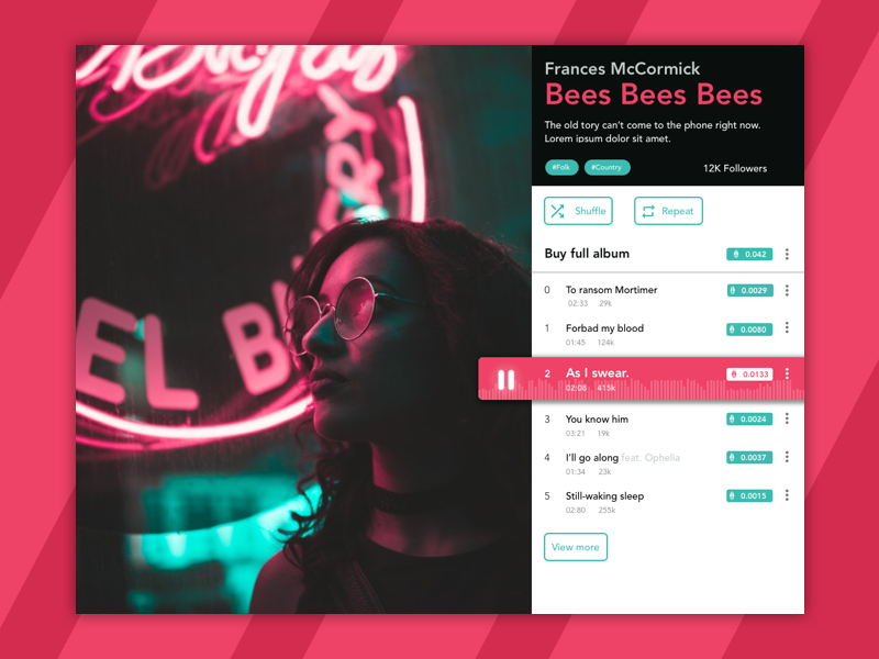 Music Concept 1 ethereum cryptocurrency ux