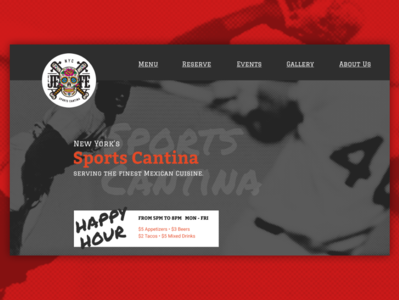 Sports Cantina Concept design website resturant