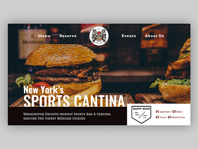 Baseball Restaurant Second Inning design figma restaurant restaurant website sport sports typography