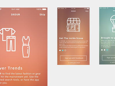 Skour App Walkthrough app design mobile app retail ui