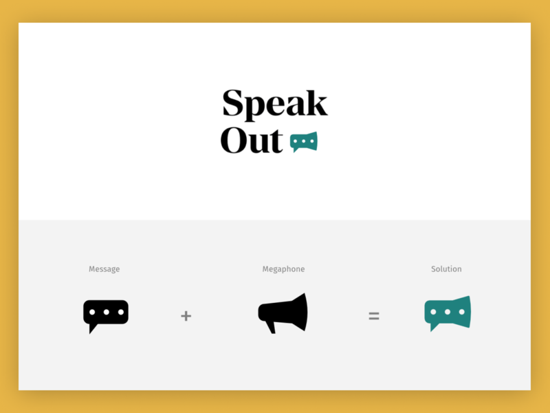 SpeakOut Logo Concept - Megaphone branding design icon logo typography vector