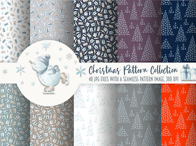 Christmas Pattern Collection background celebration fonts christmas eve fonts christmas fonts december fonts design greeting card fonts hand drawn happy new year fonts illustration template fonts textile fonts