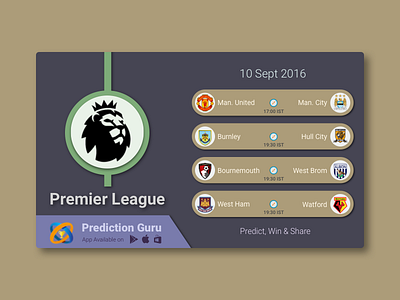 Football Schedule Banner | Prediction Guru